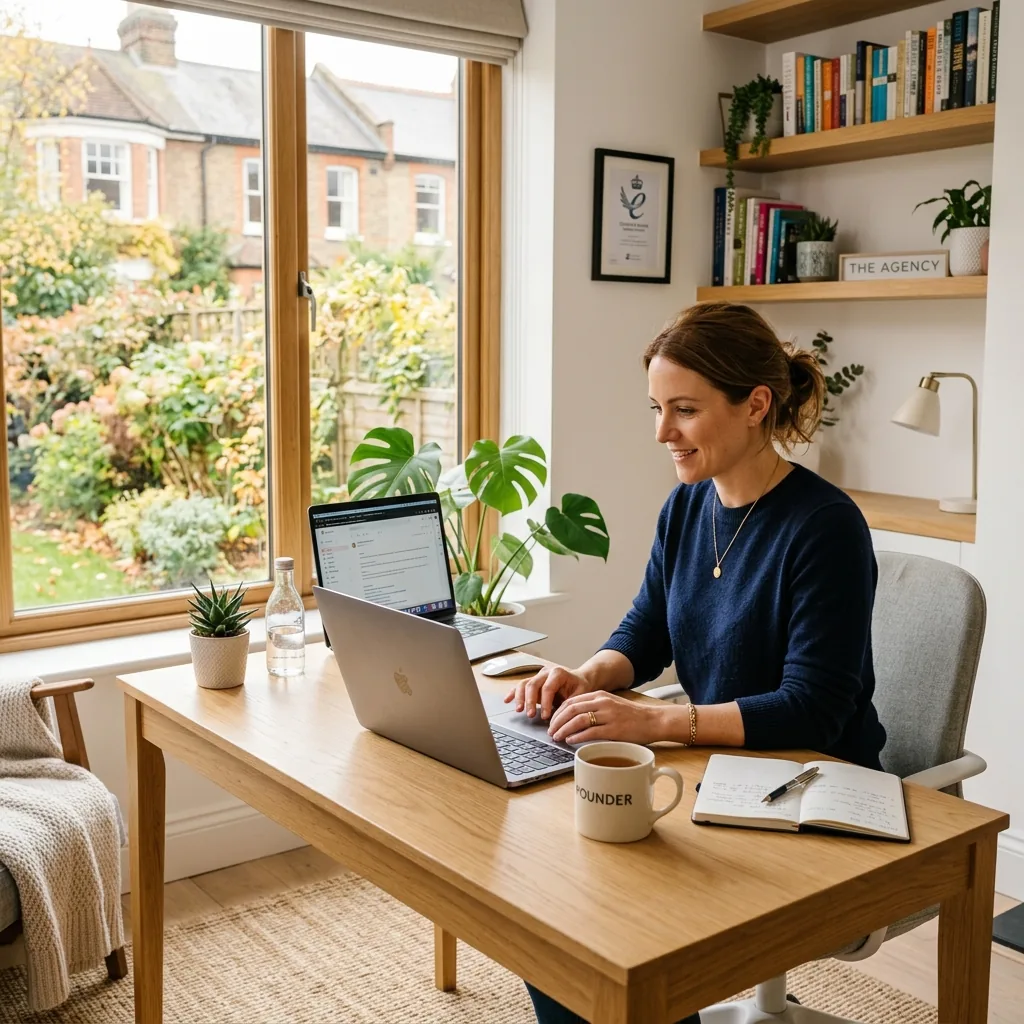 Self-employed professional working from home